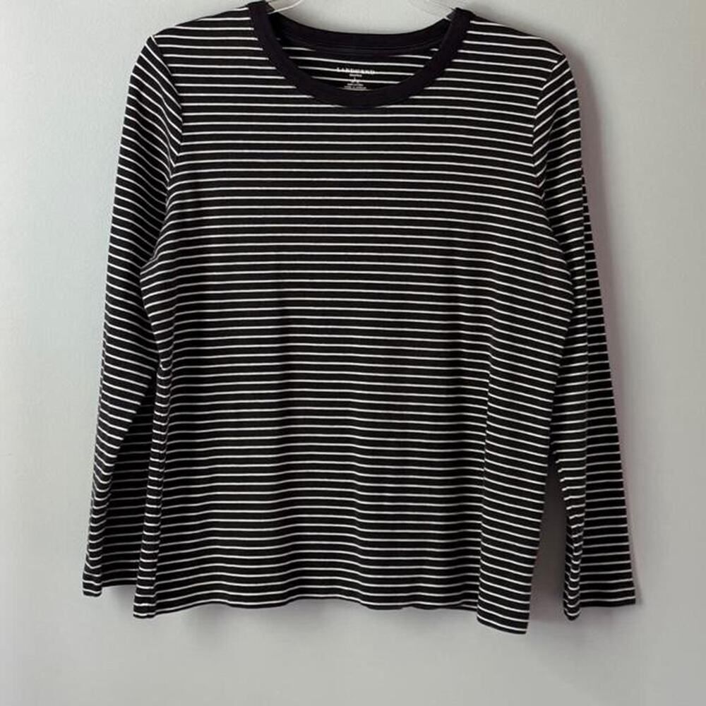 Lands End striped navy long sleeve tee